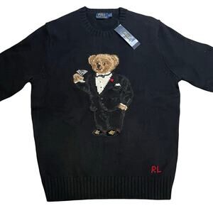 Polo Ralph Lauren Mens Sweater M Designer Bear Preppy Holiday Christmas Gift